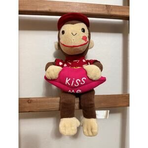 14" Valentines Day Vintage Curious George Suffed Doll/Plush